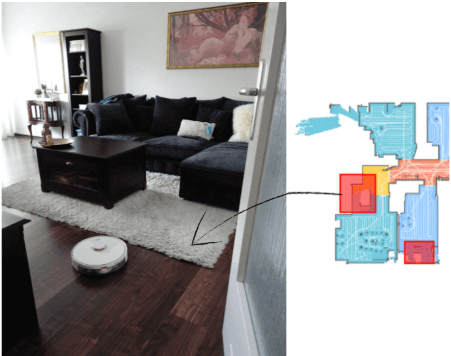 Sperrzone wird in der Roborock App festgelegt